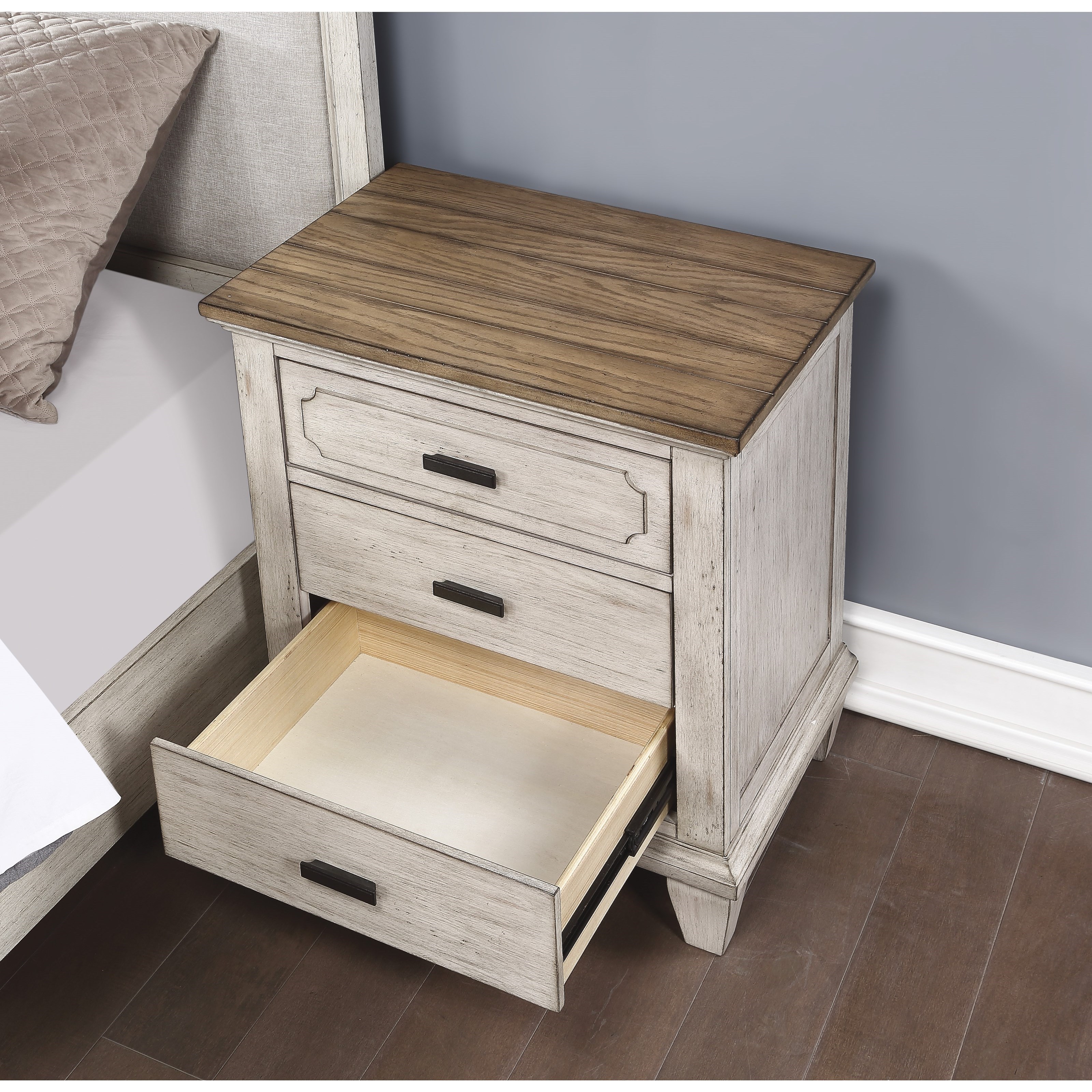 Flexsteel Wynwood Collection Newport Relaxed Vintage Nightstand with